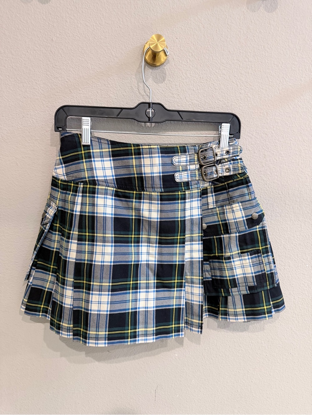 Denim & Supply Ralph Lauren Plaid Pleated Cargo Mini Skirt Madison Beer 27 - Picture 3 of 9